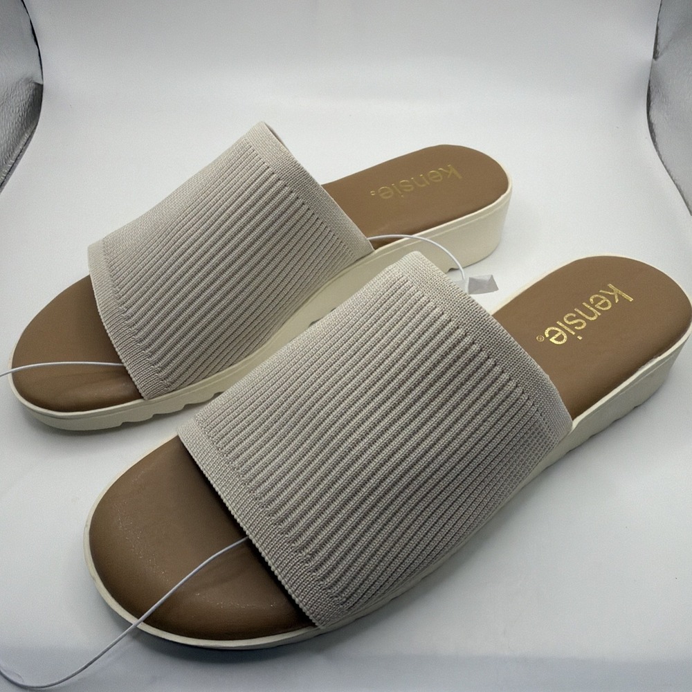 Kensie Size 8‎ M / ELLIE / Beige/ Slip On Wedge Heel Sandals New Women's Shoes